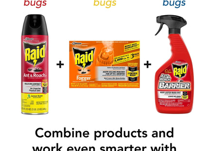 Raid Concentrated Deep Reach Pest Killer & Roach Fogger Aero 3 x 1.5oz (2 Pack) - Household Supplies > Insect Grub