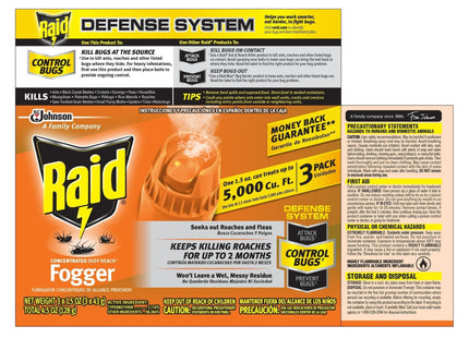 Raid Concentrated Deep Reach Pest Killer & Roach Fogger Aero 3 x 1.5oz - Household Supplies > Insect Grub Control