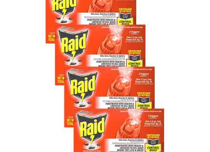 Raid Concentrated Deep Reach Pest Killer & Roach Fogger Aero 3 x 1.5oz (4 Pack) - Household Supplies > Insect Grub