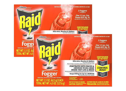 Raid Concentrated Deep Reach Pest Killer & Roach Fogger Aero 3 x 1.5oz (2 Pack) - Household Supplies > Insect Grub