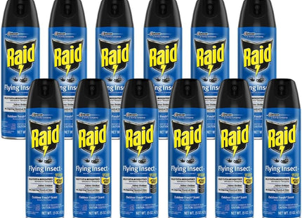 Raid Flying Insect Killer Formula Outdoor Fresh Scent Aerosol 15 oz (12 Pack) - Household Supplies > & Grub Control