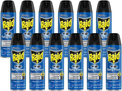 Raid Flying Insect Killer Formula Outdoor Fresh Scent Aerosol 15 oz (12 Pack) - Household Supplies > & Grub Control