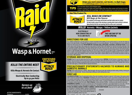 Raid Wasp and Hornet Killer Spray Defense System Insect Repellent 14oz (2 Pack) - Household Supplies > & Grub Control