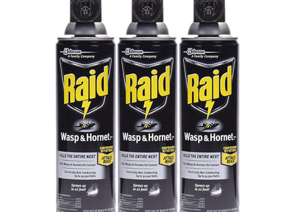 Raid Wasp and Hornet Killer Spray Defense System Insect Repellent 14oz (3 Pack) - Household Supplies > & Grub Control