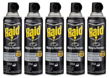 Raid Wasp and Hornet Killer Spray Defense System Insect Repellent 14oz (5 Pack) - Household Supplies > & Grub Control