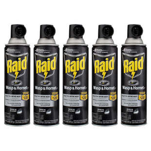 Raid Wasp and Hornet Killer Spray Defense System Insect Repellent 14oz (5 Pack) - Household Supplies > & Grub Control