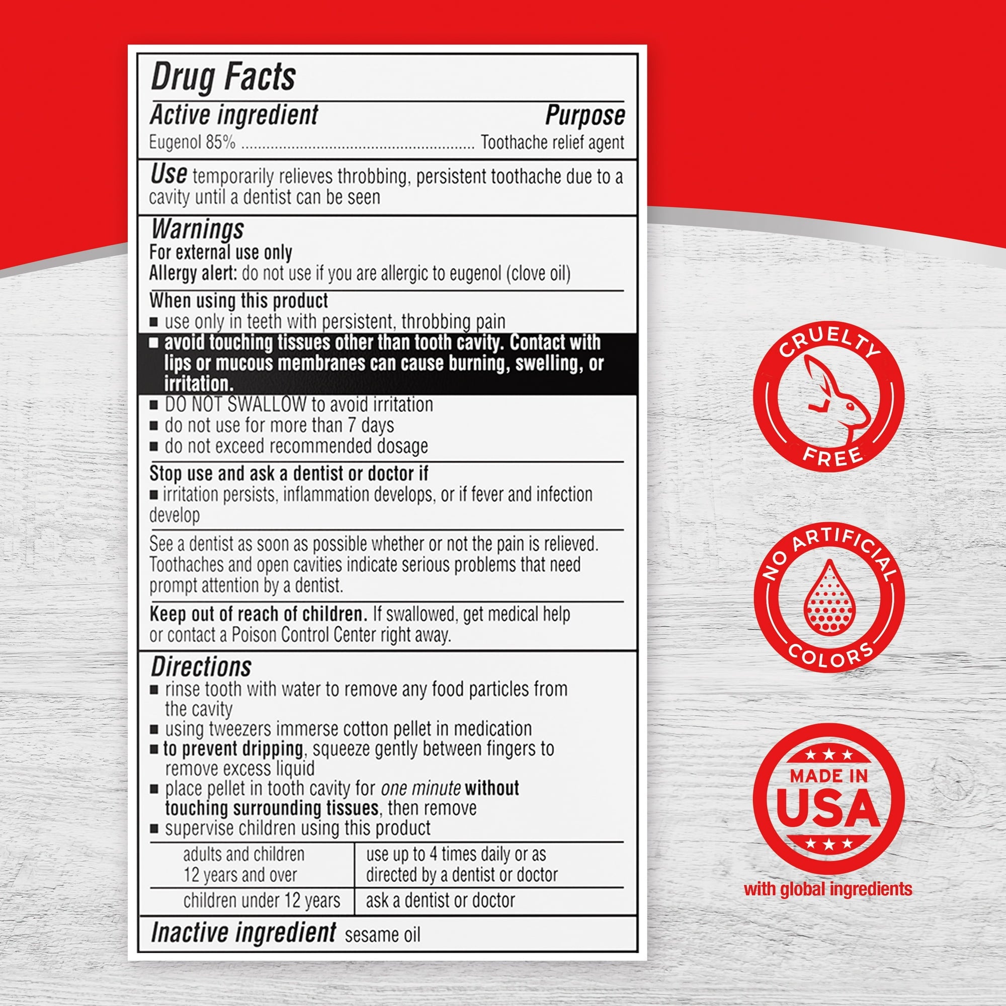 Toothache Red Red Cross Toothache Complete Medication Kit 0.125 Fl Oz – High Mart
