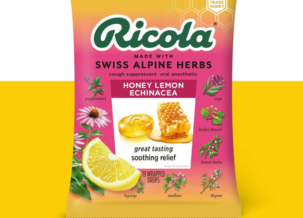 Ricola Honey Lemon with Echinacea Herbal Cough Throat Drops 19ct (6 Pack) - Health Care > Coughing & Sore Throats Cold