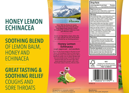 Ricola Honey Lemon with Echinacea Herbal Cough Throat Drops 19ct (2 Pack) - Health Care > Coughing & Sore Throats Cold