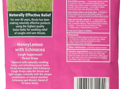 Ricola Honey Lemon with Echinacea Herbal Cough Throat Drops 19ct - Health Care > Coughing & Sore Throats Cold Flu