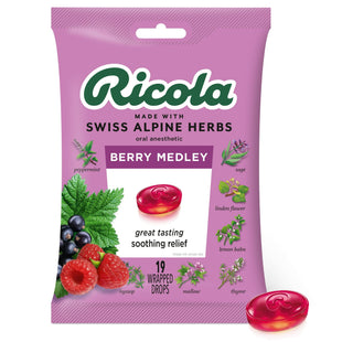 Ricola Alpine Herbs Berry Medley Cough Suppressant Throat Drops 19ct (48 Pack) - Health Care > Coughing & Sore Throats