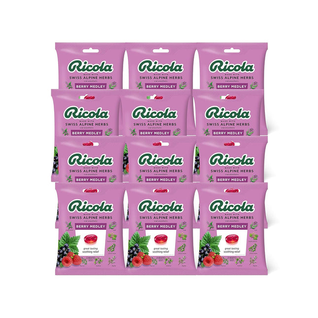 Ricola Alpine Herbs Berry Medley Cough Suppressant Throat Drops 19ct (12 Pack) - Health Care > Coughing & Sore Throats