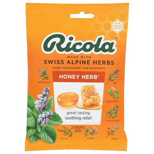 Ricola Honey Herb Herbal Cough Suppressant Throat Drops 24ct Bag (48 Pack) - Health Care > Coughing & Sore Throats Cold