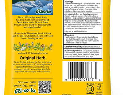 Ricola Origina Natural Swiss Herb Cough Suppressant Throat Drops 21ct (4 Pack) - Health Care > Coughing & Sore Throats