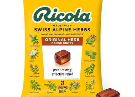 Ricola Origina Natural Swiss Herb Cough Suppressant Throat Drops 21ct (12 Pack) - Health Care > Coughing & Sore Throats