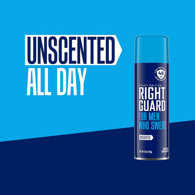 Right Guard Sport Antiperspirant Deodorant Aerosol Spray Unscented 6oz (8 Pack) - Personal Care > Bath & Body