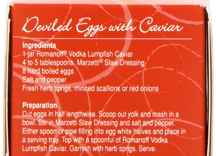 Romanoff Caviar Vodka Red Lumpfish Less Salty Gluten Free 2oz (24 Pack) - Food & Beverages > Pantry Preserved Seafood