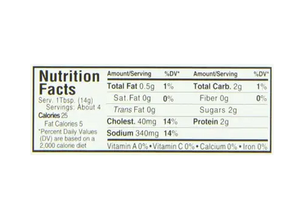 a close up of a nutrition label on a package of food
