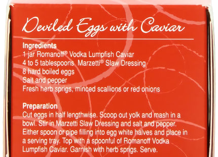 Romanoff Caviar Vodka Red Lumpfish Less Salty Gluten Free 2oz (2 Pack) - Food & Beverages > Pantry Preserved Seafood