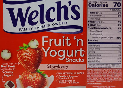 Welch's Strawberry Fruit 'n Yogurt Strawberry, 0.7 Ounces, 8 Count per Box (Pack Of 6)