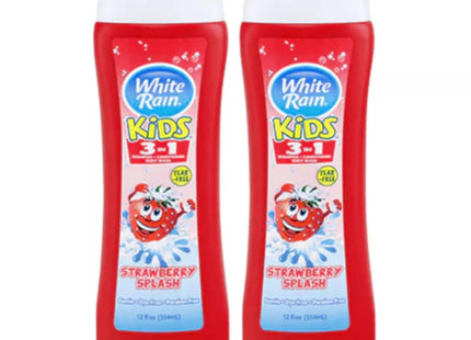 White Rain Kids 3 In 1 Family Size, Tear Free, Strawberry Splash, Shampoo Conditioner body Wash, 12 Fl Oz (Pack Of 6)