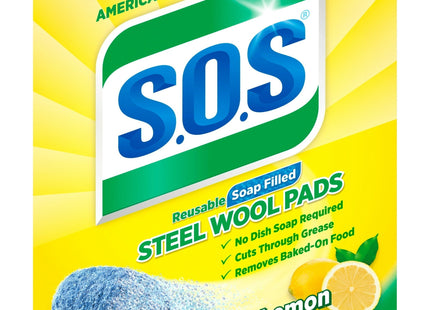 S.O.S Steel Wool Soap Pads Scrubbers Lemon Fresh Scent 10ct (6 Pack) - Household Supplies > Cleaning Sponges & Scouring