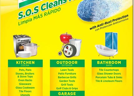 S.O.S Steel Wool Soap Pads Scrubbers Lemon Fresh Scent 10ct (6 Pack) - Household Supplies > Cleaning Sponges & Scouring