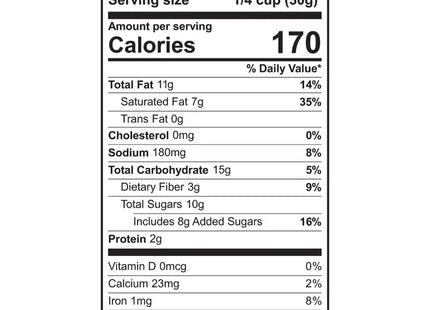 a close up of a nutrition label on a white background