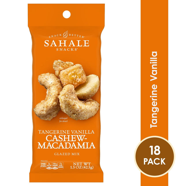 Sahale Snacks Tangerine Vanilla Cashew-Macadamia Glazed Mix 1.5oz (18 Pack) - Food & Beverages > Baking Desserts Nuts