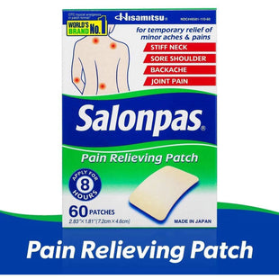 Salonpas Pain Relieving Patch for and Muscle Soreness 60ct (12 Pack) - Health Care > Over-the-Counter Medication &