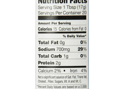 a close up of a nutrition label on a bottle of water