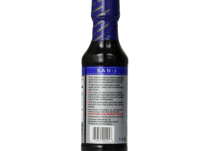 a close up of a bottle of sanj with a barcode label