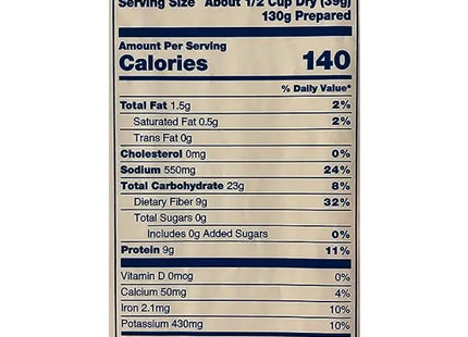 nut nut nutrition label