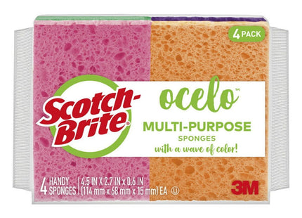 Scotch-Brite Ocelo Multi-purpose Handy Sponges Assorted Colors 4ct (7 Pack) - Household Supplies > Cleaning & Scouring