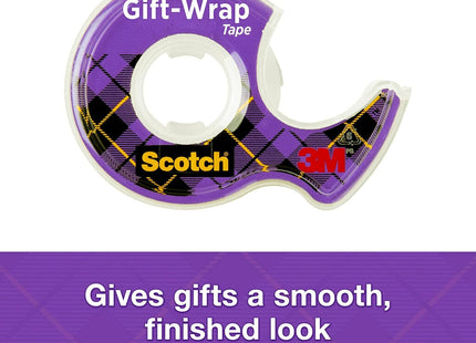 Scotch Gift Wrap Tape Invisible 0.75 in. x 650 in 1 Roll & Dispenser (10 Pack) - Office Supplies > Stationery