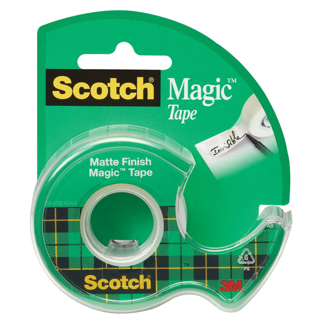 Scotch Magic Tape W/Refillable Dispenser Clear 1/2’’ x 450’’ (12 Pack) - Office Supplies > Stationery Correction Fluid &