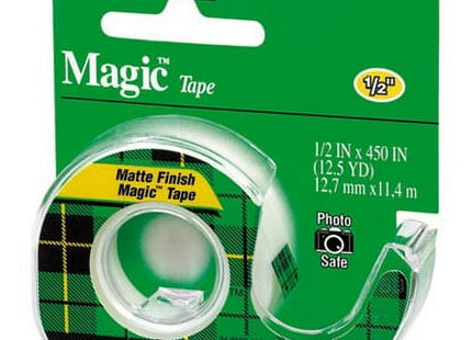 Scotch Magic Tape W/Refillable Dispenser Clear 1/2’’ x 450’’ (2 Pack) - Office Supplies > Stationery Correction Fluid &