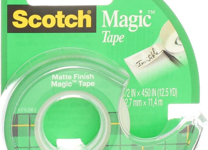 Scotch Magic Tape W/Refillable Dispenser Clear 1/2’’ x 450’’ (2 Pack) - Office Supplies > Stationery Correction Fluid &