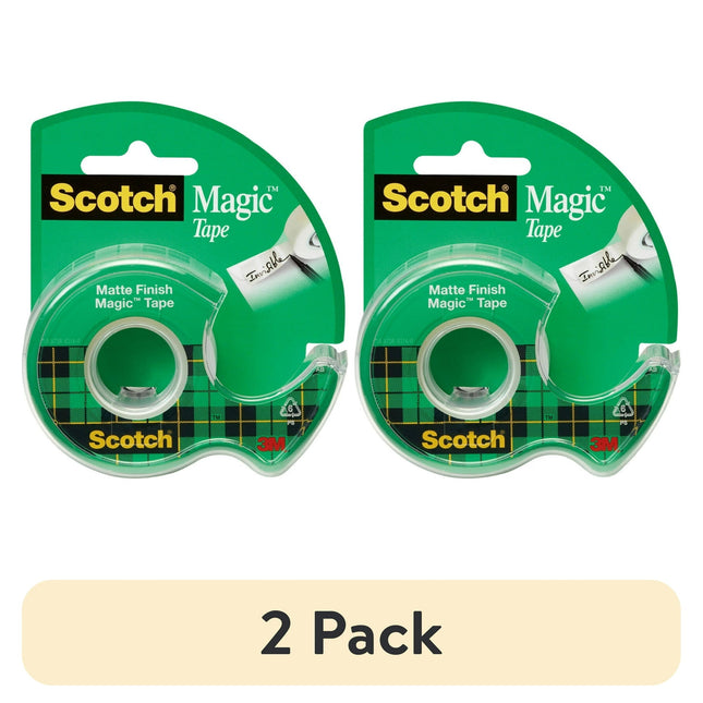 Scotch Magic Tape W/Refillable Dispenser Clear 1/2’’ x 450’’ (2 Pack) - Office Supplies > Stationery Correction Fluid &