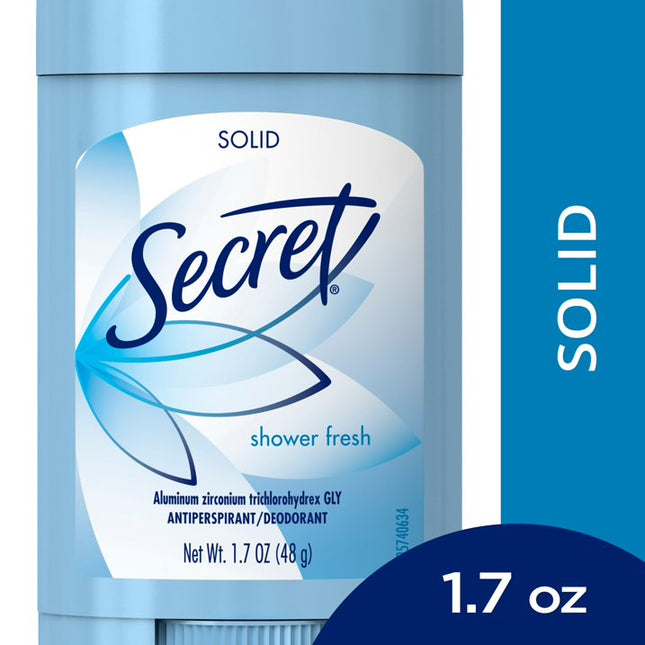 Secret Wide Solid Antiperspirant Deodorant Shower Fresh Stick 1.7oz (5 Pack) - Personal Care > Bath & Body