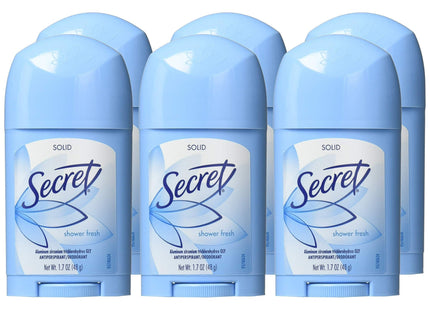 Secret Wide Solid Antiperspirant Deodorant Shower Fresh Stick 1.7oz (6 Pack) - Personal Care > Bath & Body