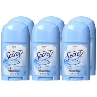 Secret Wide Solid Antiperspirant Deodorant Shower Fresh Stick 1.7oz (6 Pack) - Personal Care > Bath & Body