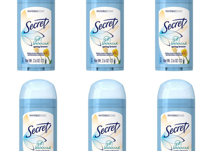 Secret Invisible Solid Antiperspirant Deodorant Spring Breeze 2.6oz (6 Pack) - Personal Care > Bath & Body
