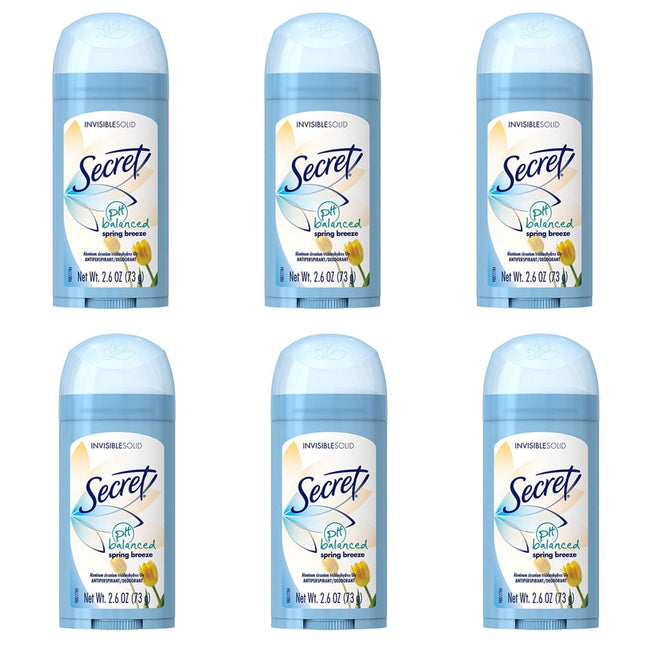 Secret Invisible Solid Antiperspirant Deodorant Spring Breeze 2.6oz (6 Pack) - Personal Care > Bath & Body