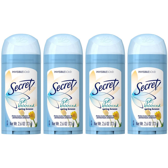 Secret Invisible Solid Antiperspirant Deodorant Spring Breeze 2.6oz (4 Pack) - Personal Care > Bath & Body