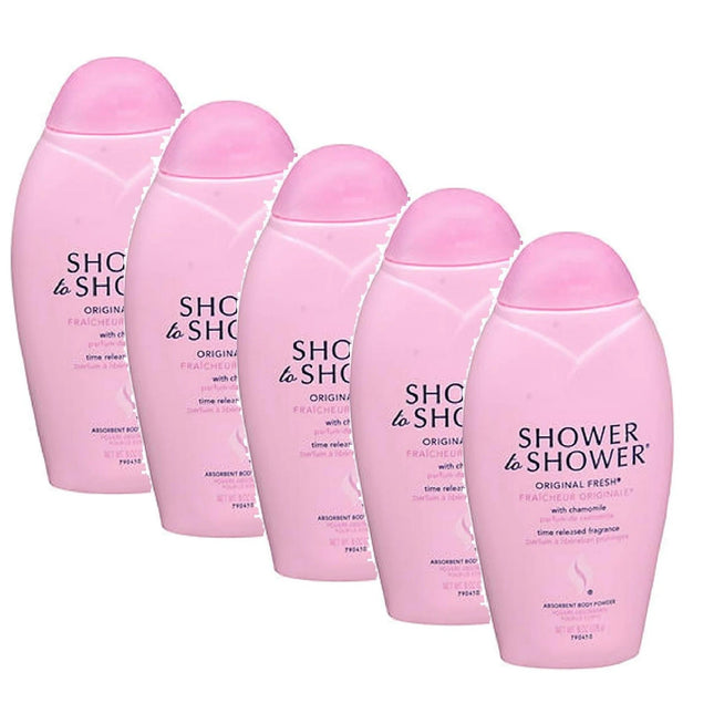 Shower to Original Fresh Absorbent Body Powder 8oz (5 Pack) - Personal Care > Skin Powders