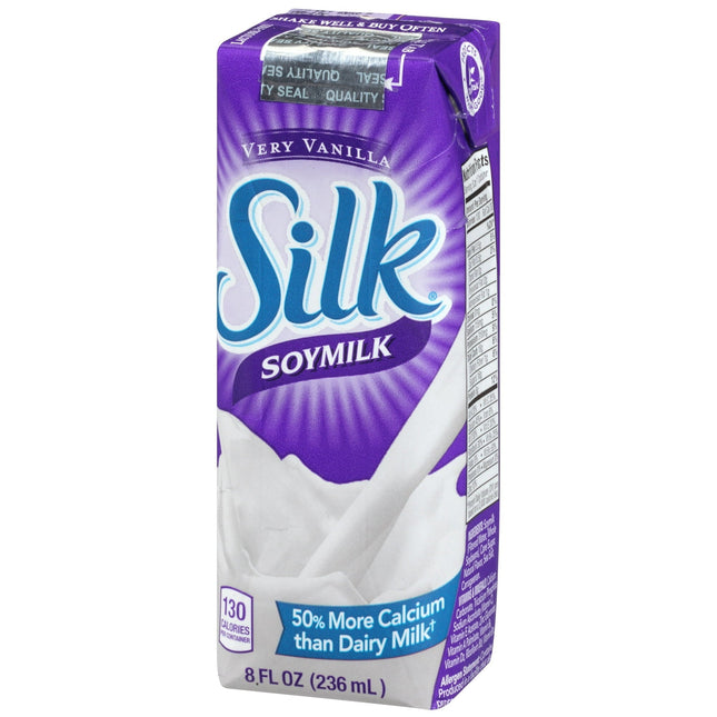 Silk Milk Shelf-Stable Soymilk Singles Very Vanilla Dairy-Free 8oz (36 Pack) - Food & Beverages > Non-Alcoholic Drinks