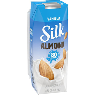 Silk Shelf-Stable Almond Milk Singles Vanilla Dairy-Free Non-GMO 8oz (12 Pack) - Food & Beverages > Non-Alcoholic