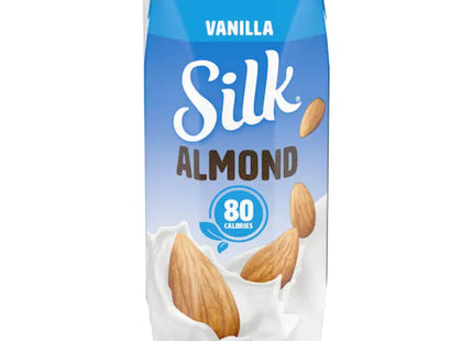 a bag of almond milk