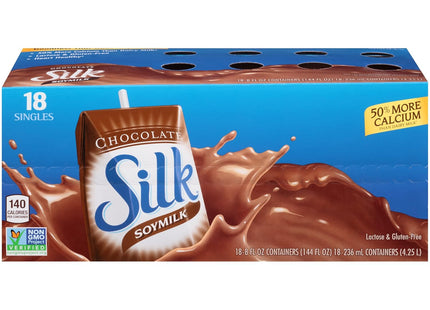 Silk Soy Milk Singles Chocolate Shelf-Stable Dairy-Free 8 Floz (24 Pack) - Food & Beverages > Non-Alcoholic Drinks